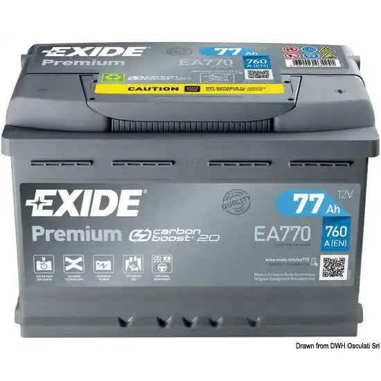 Nautica 1240403 Osculati 12.404.03 SKU 12 404 03 EAN 3661024034241 Batteria Premium 77 Ah 1 PZ