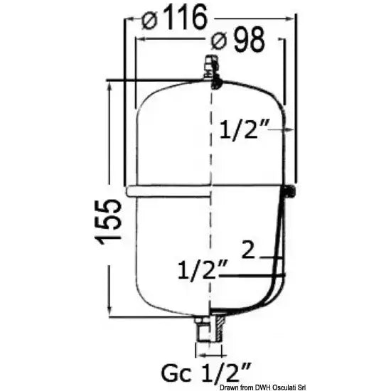 Nautica 1612601 Osculati 16.126.01 SKU 16 126 01 EAN 8033137020261 Serbatoio per autoclavi 1 l 1 PZ