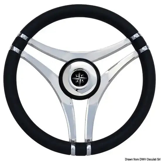 Nautica 4514101 Osculati 45.141.01 SKU 45 141 01 Volante IMPACT nero Ø 350 mm con razze acciaio 1 PZ