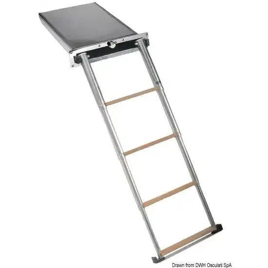 Nautica 4955004 Osculati 49.550.04 SKU 49 550 04 EAN 8033137151958 Scaletta Top Line 4 gradini in teak 1 PZ