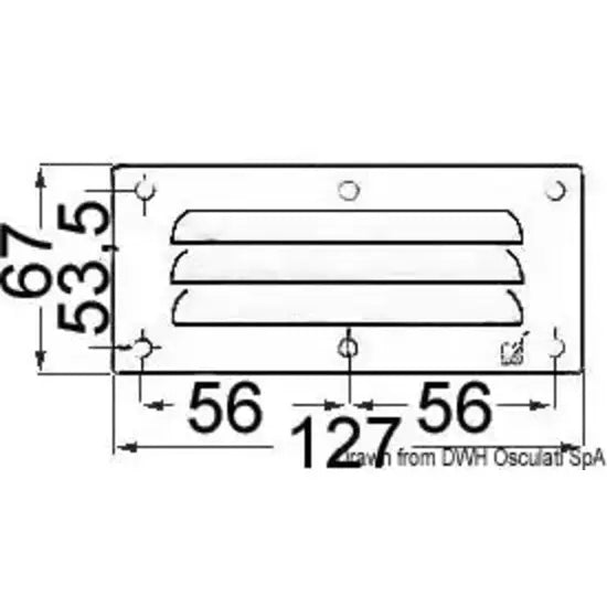 Nautica 5302108 Osculati 53.021.08 SKU 53 021 08 EAN 8033137006937 Griglia areazione 67 x 127 mm + antizanzare 2 PZ
