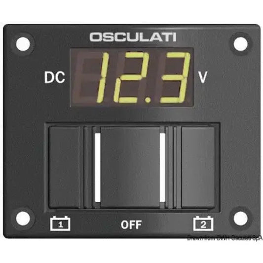 Nautica 1410005 Osculati 14.100.05 SKU 14 100 05 EAN 8033137085802 Pannellino tester digitale per 2 batterie IP56 1 PZ