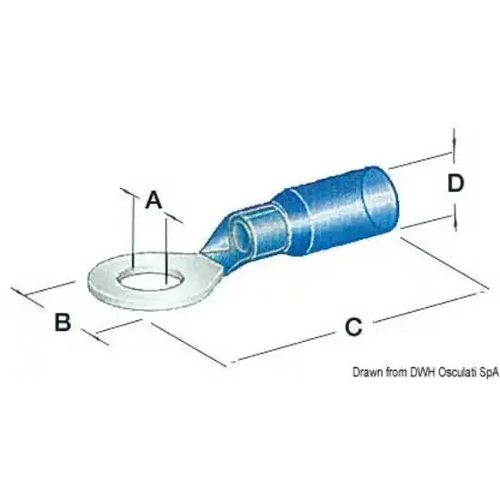 Nautica 1480001 Osculati 14.800.01 SKU 14 800 01 EAN 8033137196508 Occhioli stagni foro 4,3 mm blu 1 CF 100 PZ