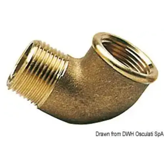 Nautica 1722410 Osculati 17.224.10 SKU 17 224 10 EAN 8033137098987 Gomito 90° ottone maschio/femmina 4" 1 PZ