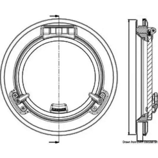 Nautica 1943130 Osculati 19.431.30 SKU 19 431 30 EAN 743683155185 Oblò tondo inox Lewmar Ø 300 mm 1 PZ