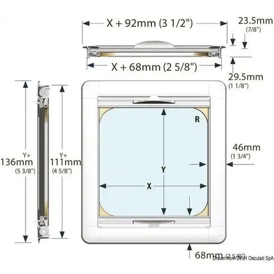 Nautica 1980540 Osculati 19.805.40 SKU 19 805 40 EAN 8033137108877 Recessed Screen x Lewmar 40 W 1 PZ