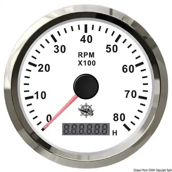Nautica 2732704 Osculati 27.327.04 SKU 27 327 04 EAN 8033137041150 Contagiri 0-8000 RPM bianco/lucida 1 PZ