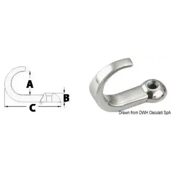 Nautica 3830108 Osculati 38.301.08 SKU 38 301 08 EAN 8033137128462 Gancetto inox 15x5,7x35,8mm 4 PZ