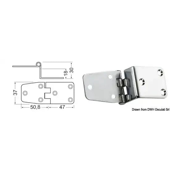 Nautica 3844184 Osculati 38.441.84 SKU 38 441 84 EAN 8033137005220 Cerniera inox 97,8x37 mm 2 PZ
