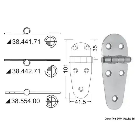 Nautica 3855400 Osculati 38.554.00 SKU 38 554 00 EAN 8033137005541 Cerniera inox 4 PZ