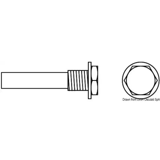 Nautica 4322904 Osculati 43.229.04 SKU 43 229 04 EAN 8033137136429 Barilotto zinco 16x1,5 Nanni/Mercedes 1 PZ