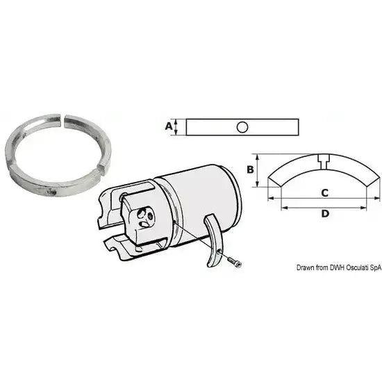 Nautica 4353510 Osculati 43.535.10 SKU 43 535 10 EAN 8033137052774 Kit anodi alluminio Volvo SailDrive 3 p 1 PZ
