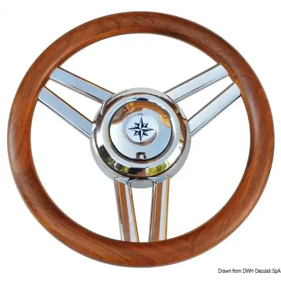 Nautica 4517704 Osculati 45.177.04 SKU 45 177 04 Volante Magnifico 3 razze Ø mm 350 teak 1 PZ