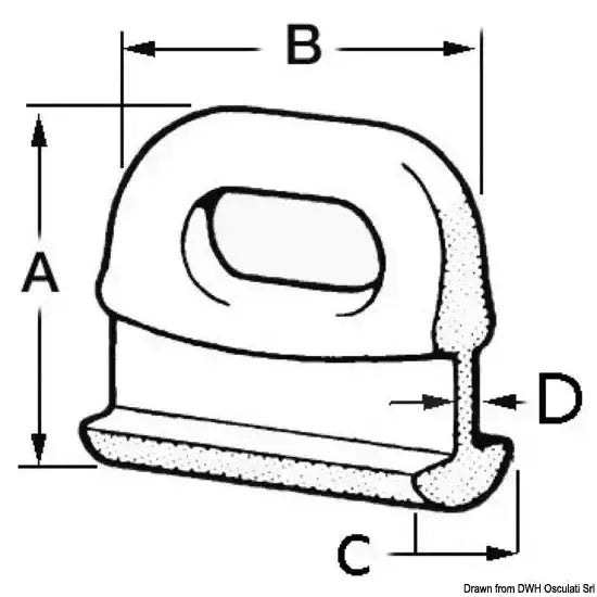 Nautica 5804770 Osculati 58.047.70 SKU 58 047 70 EAN 8033137166051 Cursori nylon curvi 10 mm 10 PZ