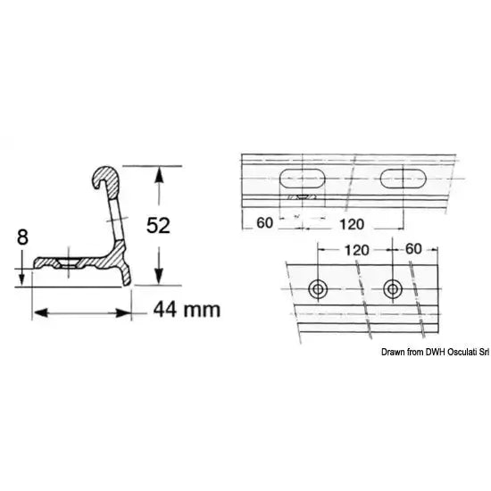 Nautica 6241001 Osculati 62.410.01 SKU 62 410 01 EAN 8033137167508 Profilo per falchetta 6 m 1 PZ 6 MT