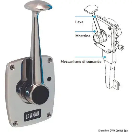 Nautica 6981000 Osculati 69.810.00 SKU 69 810 00 EAN 743683507311 Controllo motore Lewmar leva singola 1 PZ