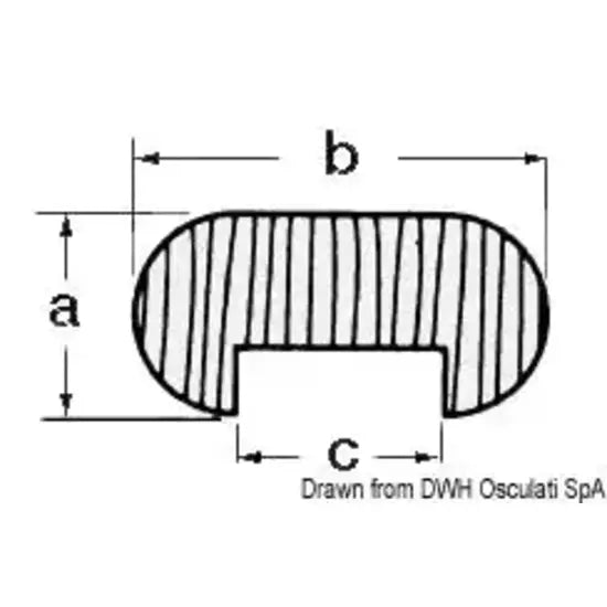 Nautica 7101500 Osculati 71.015.00 SKU 71 015 00 EAN 8033137188848 Profilo teak ovale12,5x25x12,5 1 PZ